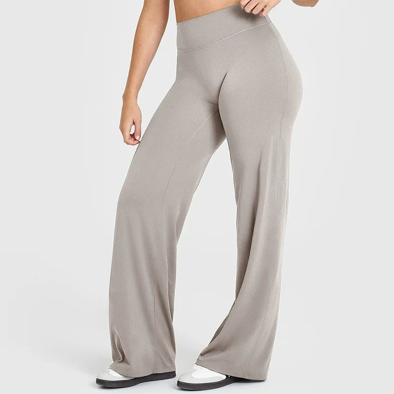 Pantalones rectos de tejido ultrasuave tipo mantequilla para mujer, pantalones de yoga de talle medio, mallas deportivas de tacto natural, leggings de pilates, pantalones deportivos para correr.