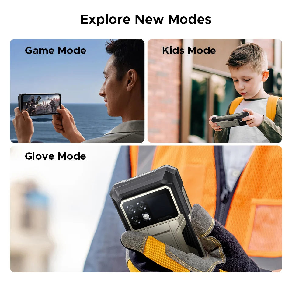 Teléfono resistente DOOGEE S200 Max, 16 GB + 512 GB, batería de 22000 mAh, procesador Dimensity 7050, pantalla de 6,72" a 120 Hz, pantalla trasera de 1,32", linterna dual.