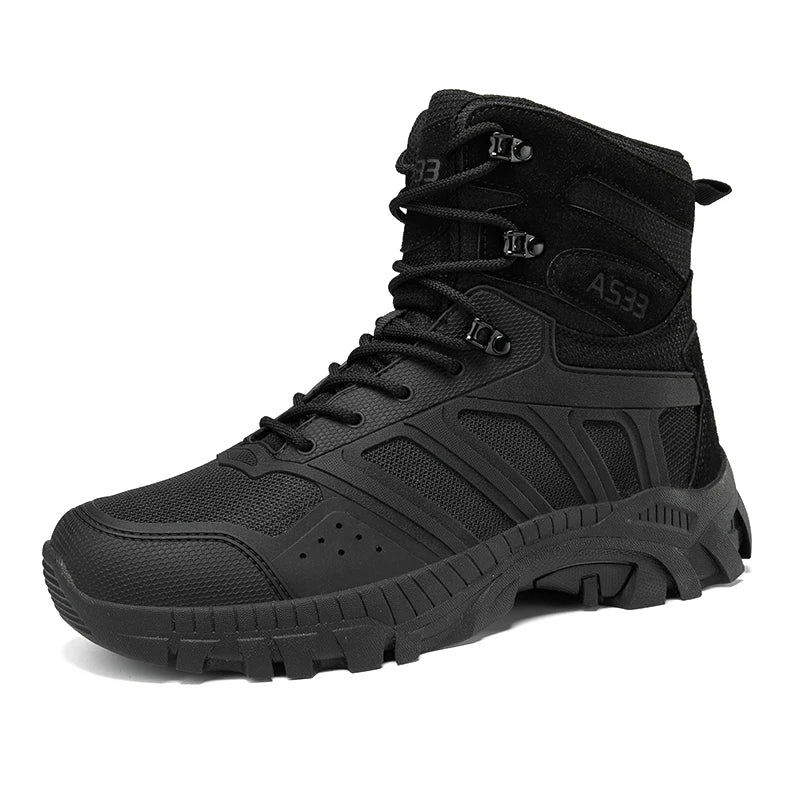 Botas tácticas para hombre con cordones, estilo militar, para trabajo en el desierto, botas de senderismo, botas de escalada, botas del ejército, unisex, tallas grandes, marca para hombre, impermeables