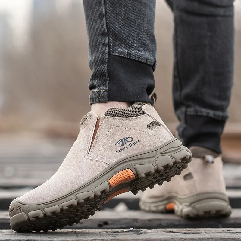 Botas de seguridad de soldadura de corte bajo para hombre, zapatos de trabajo de construcción antiaplastamiento, zapatos indestructibles a prueba de pinchazos, botas de trabajo de seguridad.