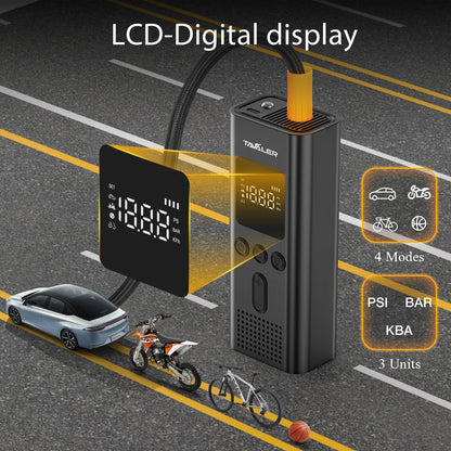 Bomba de aire inalámbrica de 150 psi, inflador de neumáticos eléctrico portátil para coche, bicicleta, motocicleta, compresor de aire, inyector, accesorios para bicicleta.