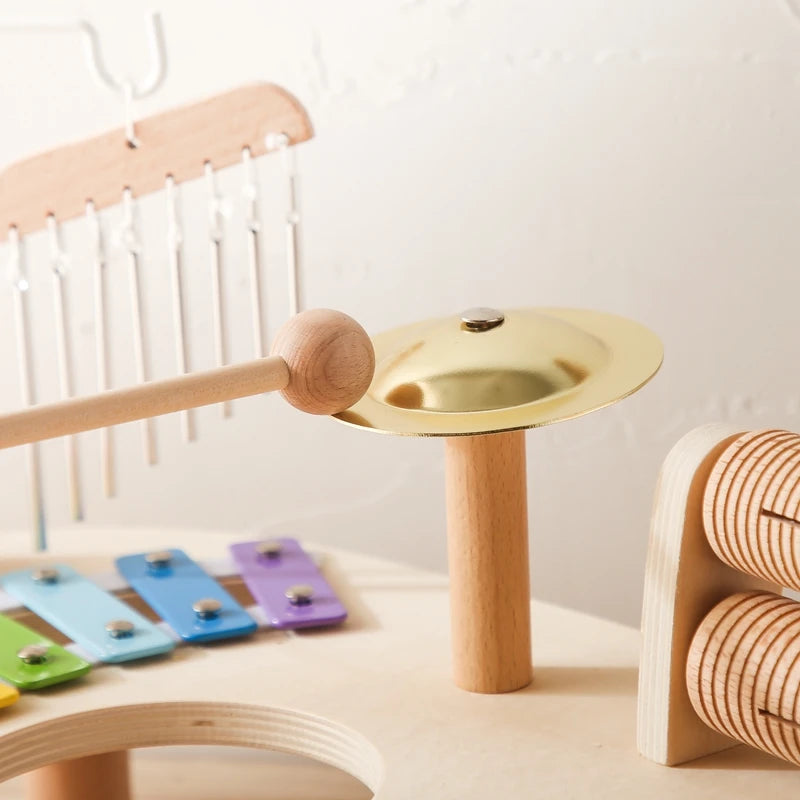 Juguetes educativos para bebés, campanas eólicas de madera Montessori, juguetes musicales para niños, xilófono, regalos de cumpleaños para recién nacidos, juguetes de mesa musicales.