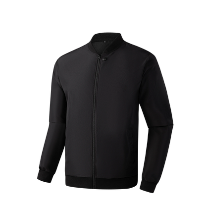Chaqueta corta holgada de color liso con cuello de béisbol para hombre, abrigo fino informal de negocios, tendencia primavera-otoño 2024