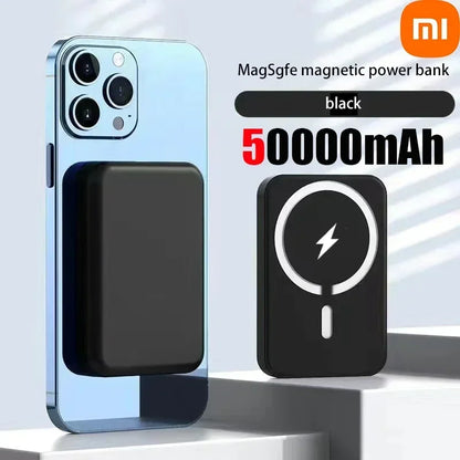 Banco de energía magnético portátil Xiaomi de 500000 mAh con cargador rápido inalámbrico de 25 W, gran capacidad, compatible con Magsafe para iPhone y Huawei.