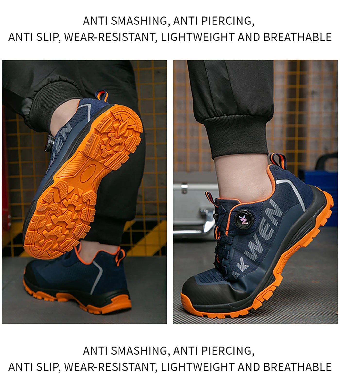 Nuevas botas de seguridad con hebilla giratoria para hombre, zapatillas de trabajo, botas para mujer, transpirables, con puntera de acero, resistentes a pinchazos.