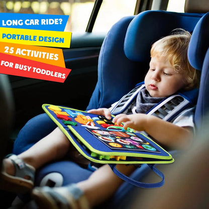 Tablero de actividades Montessori para niños pequeños, juguetes sensoriales, aprendizaje preescolar, actividades educativas de viaje para niños, habilidades motoras finas