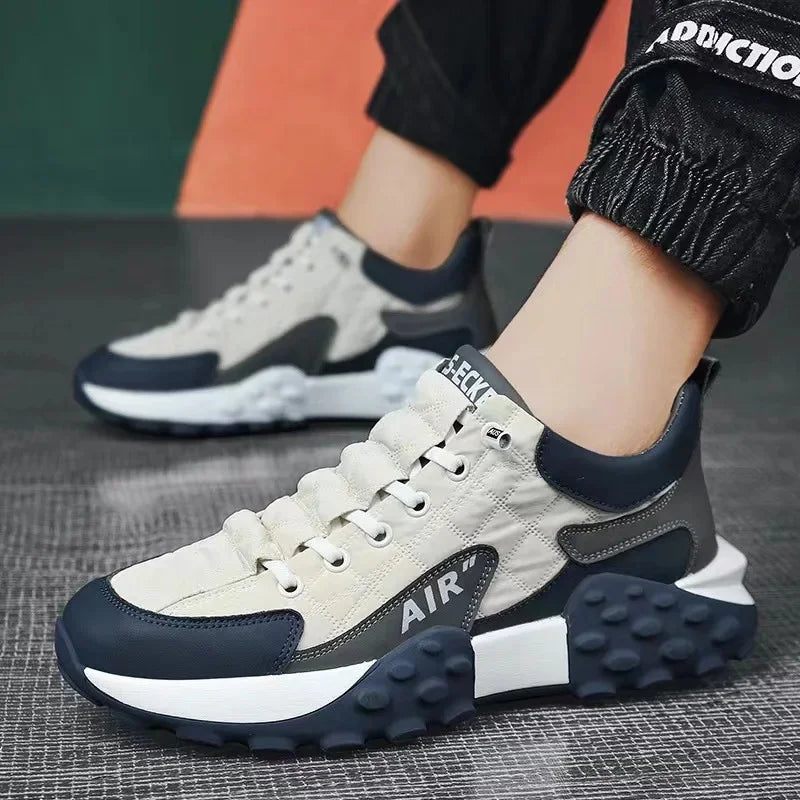 Zapatillas de running cómodas para hombre, zapatillas de deporte de suela gruesa, transpirables, de corte bajo, para primavera y otoño, deportivas informales