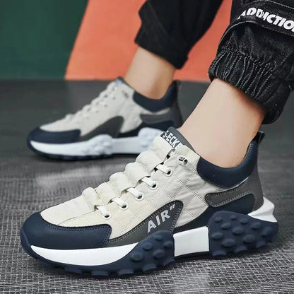 Zapatillas de running cómodas para hombre, zapatillas de deporte de suela gruesa, transpirables, de corte bajo, para primavera y otoño, deportivas informales