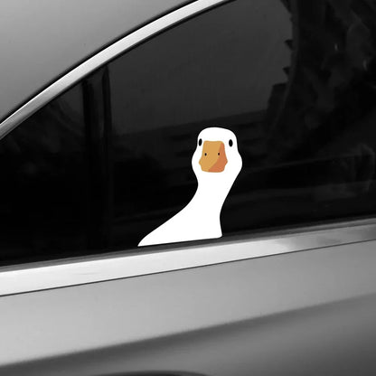 Pegatinas creativas de dibujos animados para coche, diseño de ganso, para todo el cuerpo, impermeables, de vinilo, a color, accesorios exteriores