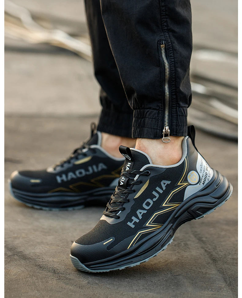 Zapatos de seguridad ligeros para hombre, antirotura, antipinchazos, zapatillas de trabajo, botas de seguridad protectoras, zapatos de trabajo con puntera de acero.