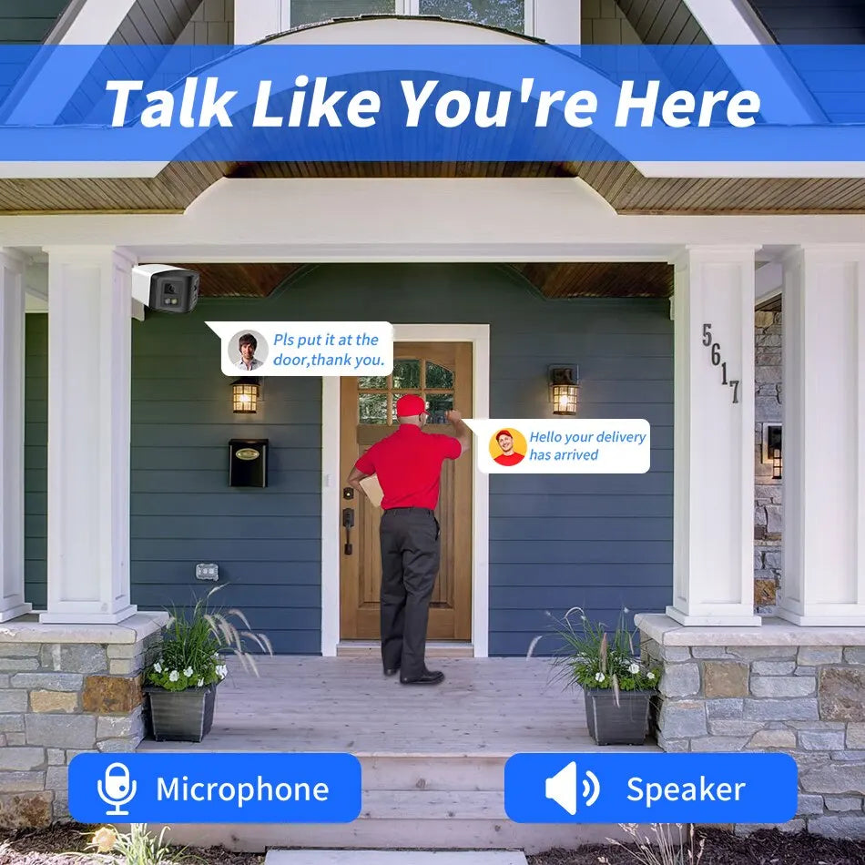 Cámara IP panorámica 4K de 8 MP y 180° compatible con Hikvision, con infrarrojos y ColorVu, audio bidireccional, detección de presencia humana, ranura para tarjeta SD, Plug &amp; Play, NVR HIK.