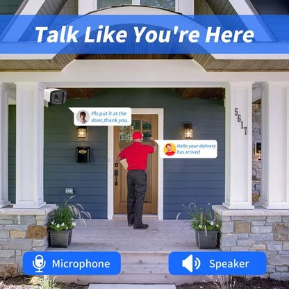 Cámara IP panorámica 4K de 8 MP y 180° compatible con Hikvision, con infrarrojos y ColorVu, audio bidireccional, detección de presencia humana, ranura para tarjeta SD, Plug &amp; Play, NVR HIK.