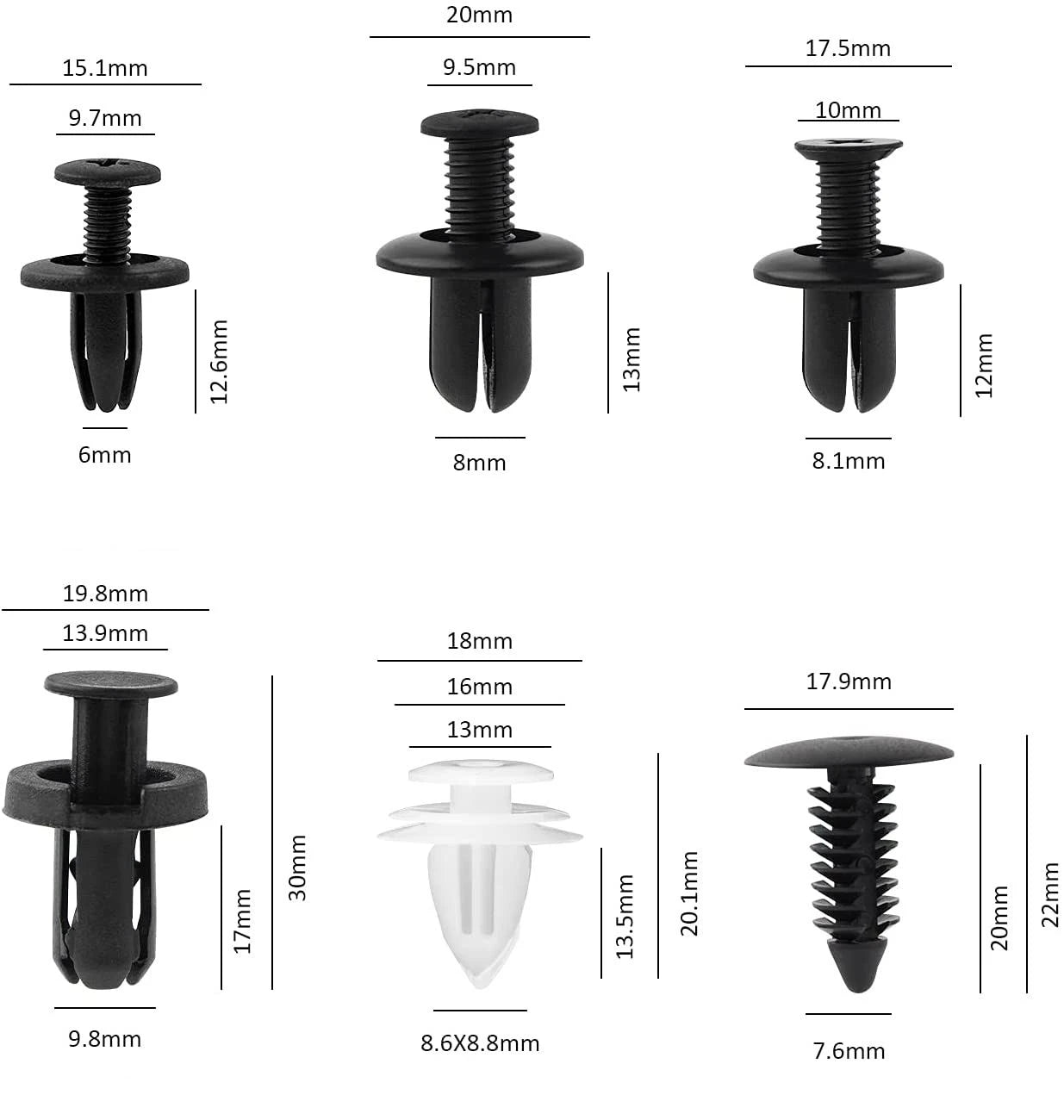 60 piezas de clip de sujeción para coche, tornillos mixtos para Subaru Forester Outback Legacy Impreza XV BRZ Tribeca Trez
