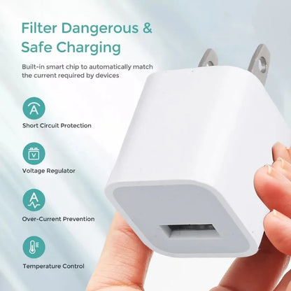 Cargador de teléfono de carga rápida USB para Apple iPhone 14, 13, 12 Pro Max, 11 Plus, adaptador de cargador de pared con enchufe estadounidense, adaptador de corriente para teléfono celular