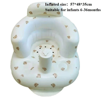 Asiento inflable para bebé con bomba de aire incorporada, silla de apoyo para la espalda para bebés de 0 a 3 años, silla de ducha portátil, asiento de suelo