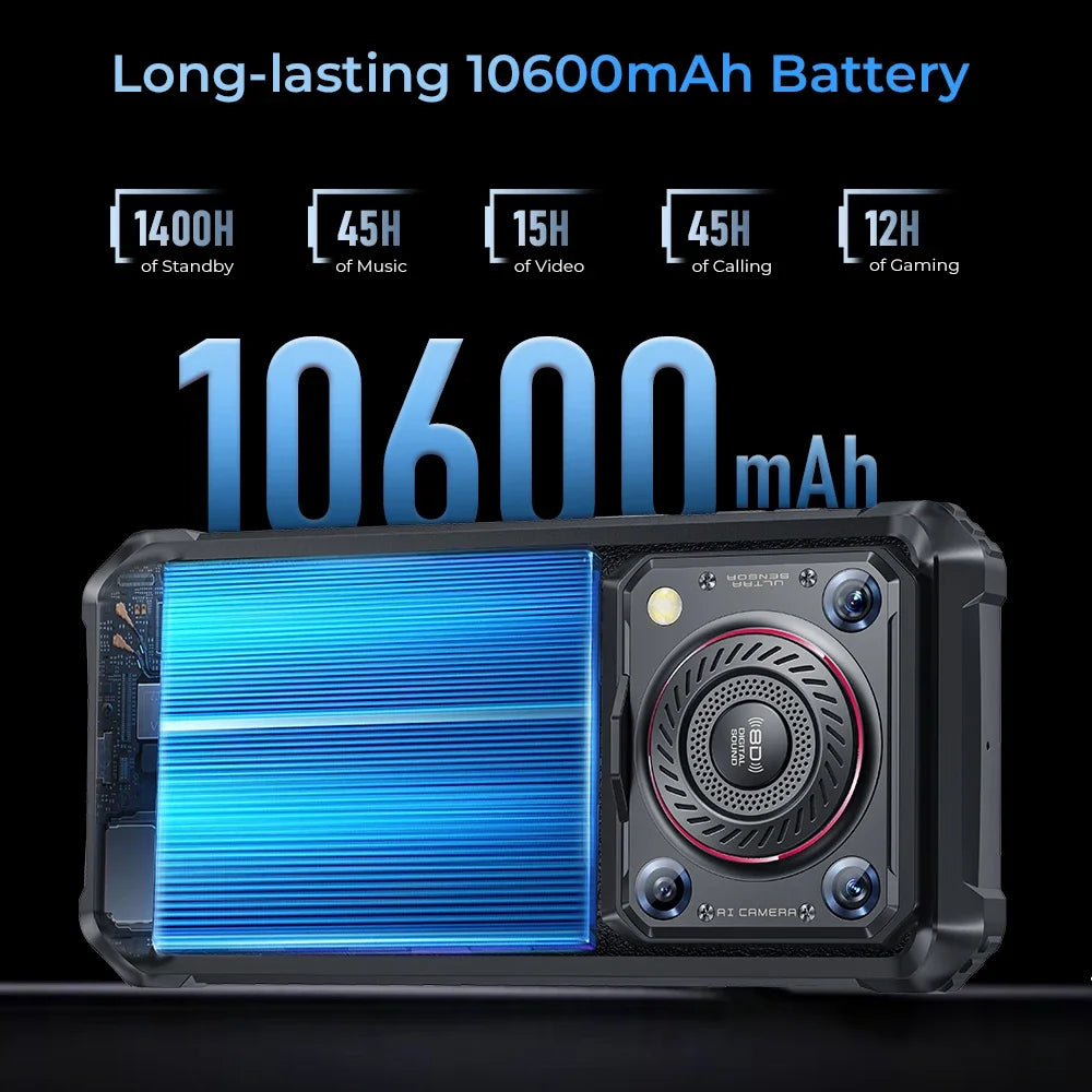 [Estreno mundial] Smartphone resistente Oukitel WP36, batería de 10600 mAh, pantalla HD+ de 6,52", 16 GB de almacenamiento interno, 128 GB de almacenamiento interno, sistema operativo Android 13, cámara de 13 MP