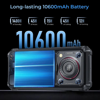 [Estreno mundial] Smartphone resistente Oukitel WP36, batería de 10600 mAh, pantalla HD+ de 6,52", 16 GB de almacenamiento interno, 128 GB de almacenamiento interno, sistema operativo Android 13, cámara de 13 MP
