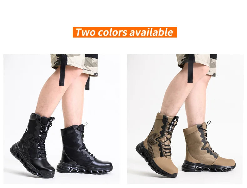 Zapatillas de trabajo con puntera de acero, zapatos de seguridad para hombre, calzado de trabajo nuevo a prueba de perforaciones, botas indestructibles, calzado de seguridad ligero.