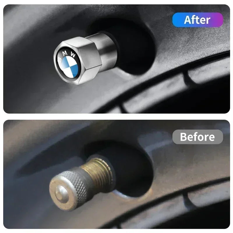 4 tapas de válvula de aire de metal para neumáticos de coche, cubiertas de vástago para BMW E36, E39, E46, E60, E90, E90, F10, F30, G20, G21, G30, G11, F15, X5, accesorios.