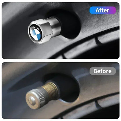4 tapas de válvula de aire de metal para neumáticos de coche, cubiertas de vástago para BMW E36, E39, E46, E60, E90, E90, F10, F30, G20, G21, G30, G11, F15, X5, accesorios.