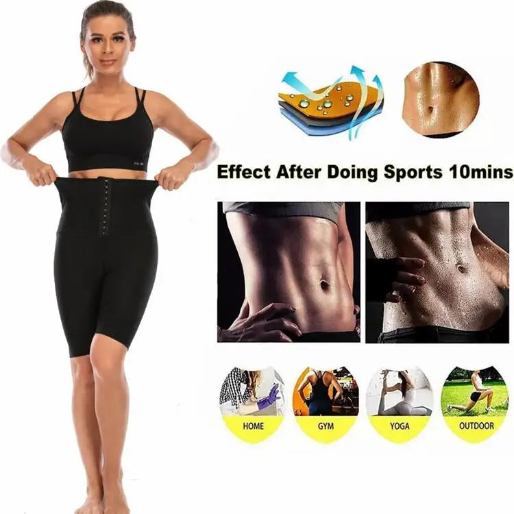 Pantalones moldeadores para mujer, faja reductora, efecto sauna de sudoración intensa, pantalones adelgazantes, control de abdomen, ropa moldeadora, leggings deportivos para gimnasio, pantalones cortos de fitness.