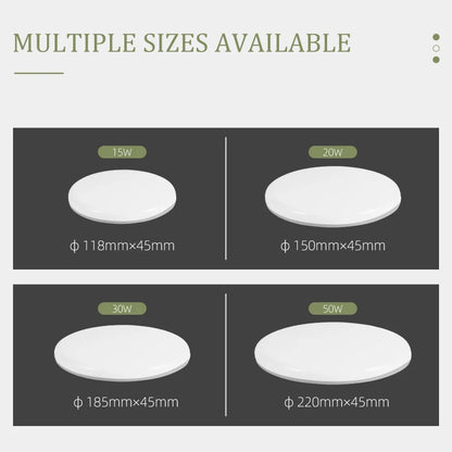Lámpara de techo LED moderna de 15 W, 20 W, 30 W y 50 W para sala de estar, dormitorio, cocina, iluminación interior.