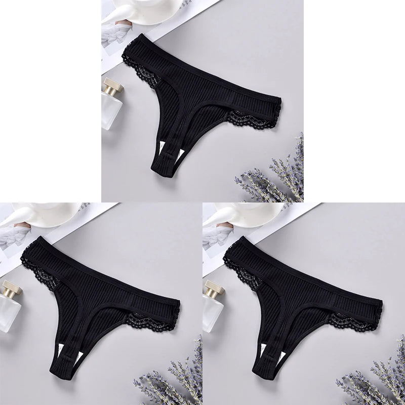 3 bragas de algodón antibacterianas para mujer, de color liso, de secado rápido, suaves, sexys y transpirables.