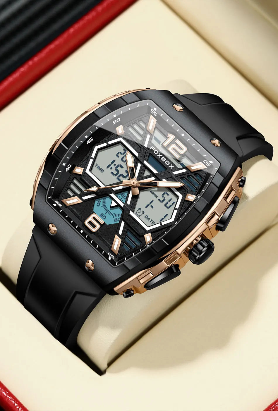 Reloj militar digital LIGE para hombre, resistente al agua hasta 50 m, LED, de cuarzo, deportivo, grande, Masculino