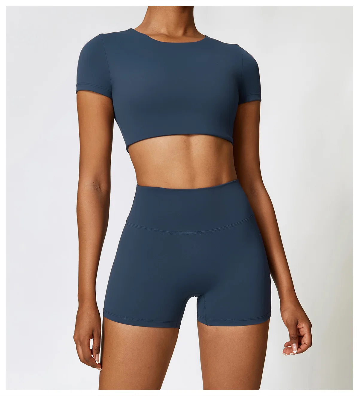 2PCS Seamless Yoga Set Women Workout Set Sportswear Gym Clothing Fitness Long Sleeve Crop Top High Waist Leggings Sports Suits