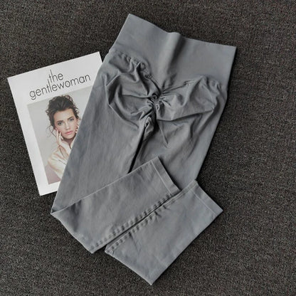 Pantalones de yoga deportivos sin costuras de cintura alta, leggings deportivos para levantar caderas, gimnasio, correr, de secado rápido, ajustados.