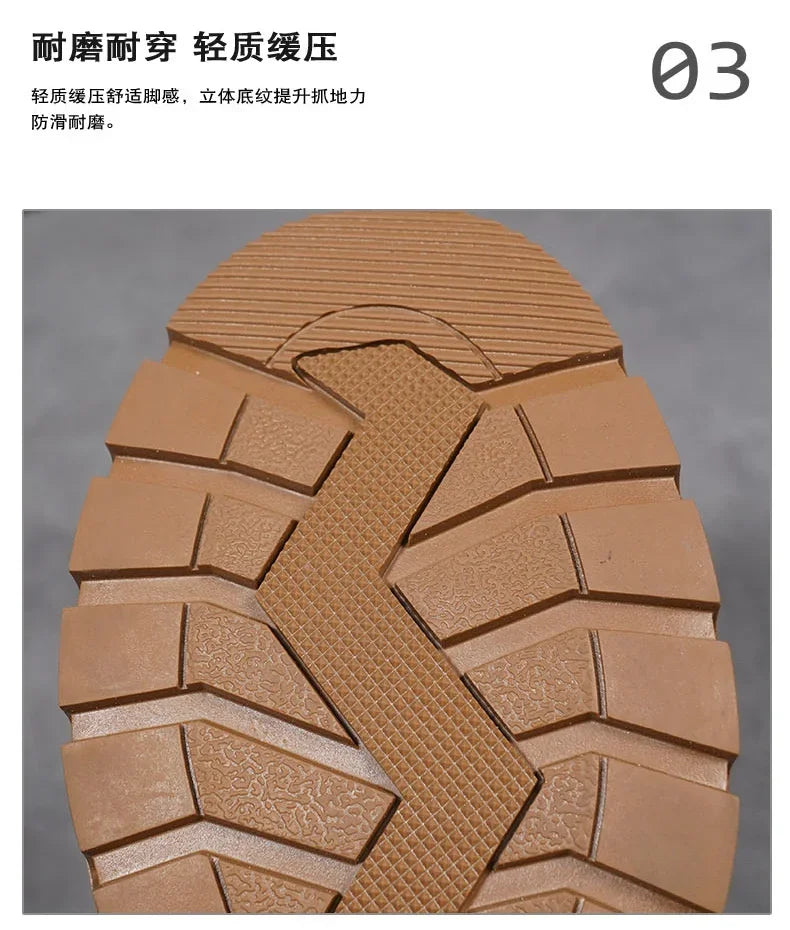 Botas de nieve para hombre, ideales para el invierno. Botas clásicas de caña alta para senderismo, con suela gruesa antideslizante y gran practicidad.