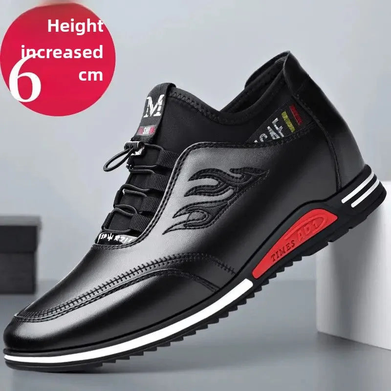 Zapatillas deportivas informales de moda para hombre, con aumento de altura invisible de 6 a 8 cm, de cuero auténtico, para verano.