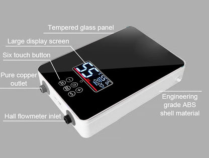 Calentador de agua eléctrico instantáneo DMWD con control remoto para baño y cocina, sin tanque, para ducha con grifo y pantalla LED de temperatura
