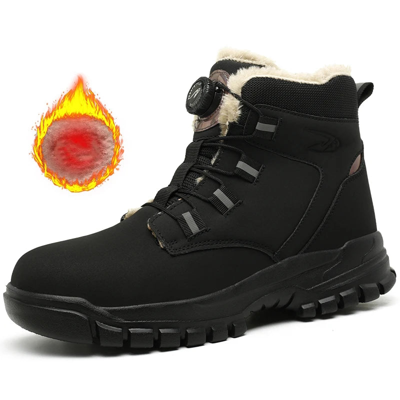 Botas de trabajo de seguridad de invierno para hombre y mujer, tallas 47 y 48, impermeables, ligeras, con puntera de acero, calzado de seguridad protector para hombre.