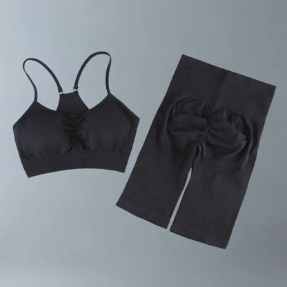 Conjunto deportivo para mujer, top deportivo, leggings de yoga, sujetador deportivo, leggings sin costuras para realce de glúteos.