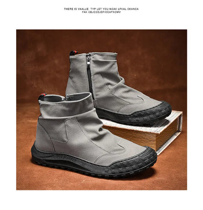 Botas Martin de caña alta para hombre, nuevo calzado de otoño, transpirables, de tendencia, versátiles, antideslizantes, para uso casual y laboral.