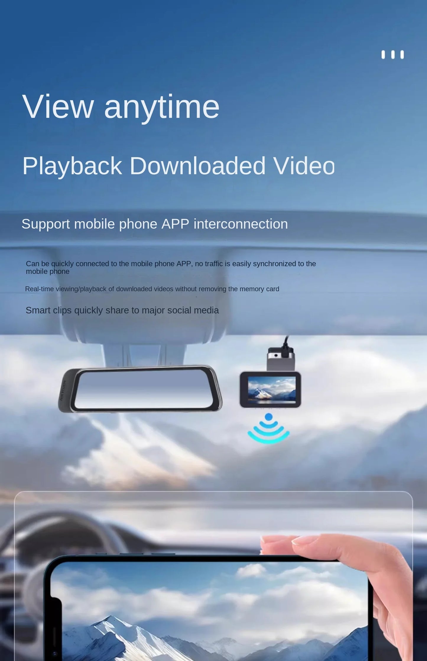 Grabadora de salpicadero Hikvision con cámara dual delantera y trasera, visión nocturna Starlight y pantalla de 3 pulgadas.