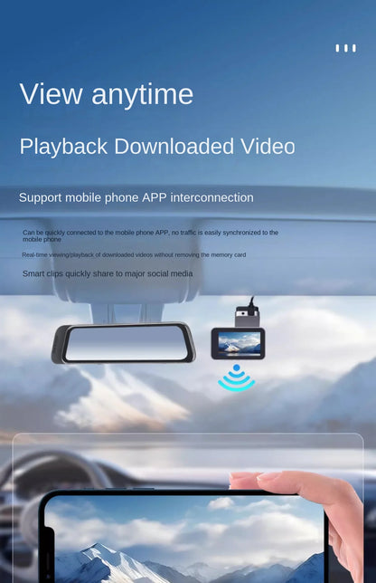 Grabadora de salpicadero Hikvision con cámara dual delantera y trasera, visión nocturna Starlight y pantalla de 3 pulgadas.