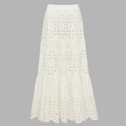 Flaxmaker - Traje de baño de bikini sexy sin tirantes y ahuecado para mujer, chaleco liso sin mangas, falda recta, conjunto informal elegante de verano para mujer