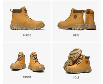 Zapatos con puntera de acero para hombre y mujer, zapatillas ligeras con puntera de acero antiaplastamiento, botas de trabajo indestructibles, calzado de seguridad para la construcción.