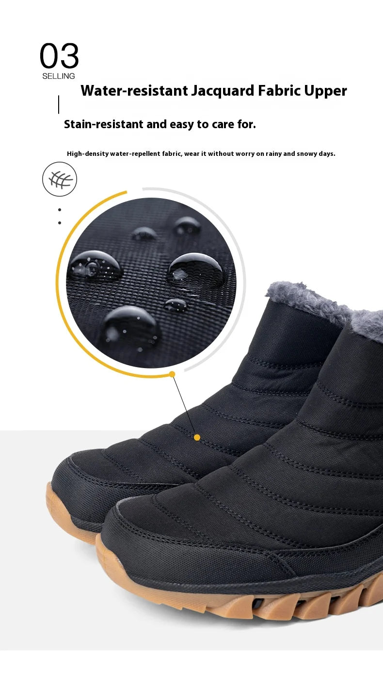 Botas de hombre para mantener el calor, zapatos de invierno para hombre, botines impermeables, zapatos de piel, botas de nieve, zapatos casuales de invierno, botines para hombre