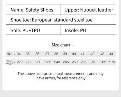 Botas de seguridad de lujo de caña alta en piel de vacuno para hombre, con puntera de acero, protección antiimpactos y antipinchazos, resistentes al desgaste.