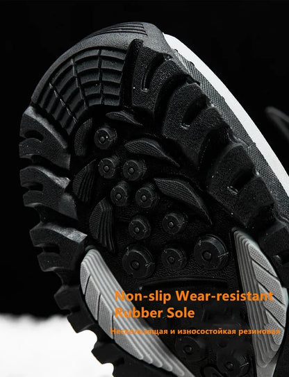 Nuevas botas de nieve cálidas de felpa para hombre, botas altas de invierno para hombre, botas de moto impermeables de invierno, botas de senderismo antideslizantes para exteriores para hombre.