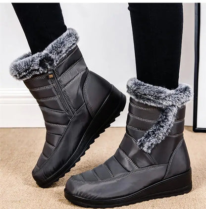 Botas de nieve para mujer, zapatos sólidos para mujer, zapatos impermeables para mujer, botines nuevos, botas planas para mujer, zapatos de invierno para mujer, botas