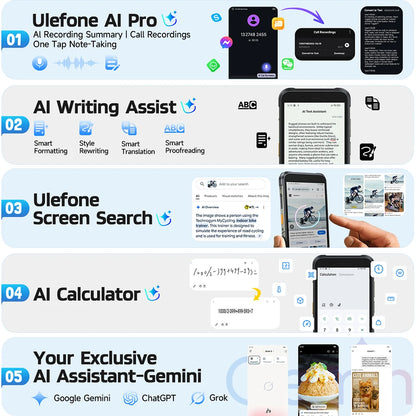 【Estreno mundial】Ulefone RugKing 4G Teléfono resistente Android 15 Hasta 16GB+256GB Smartphone resistente al agua 9600mAh NFC Versión global
