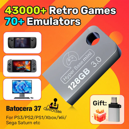 Consola de juegos con más de 43 000 juegos para consolas retro Xbox/PS3/PS2/PS1/Saturn/NDS/N64/DC. Plug &amp; Play para Steamdeck/WIN, PC y portátil.