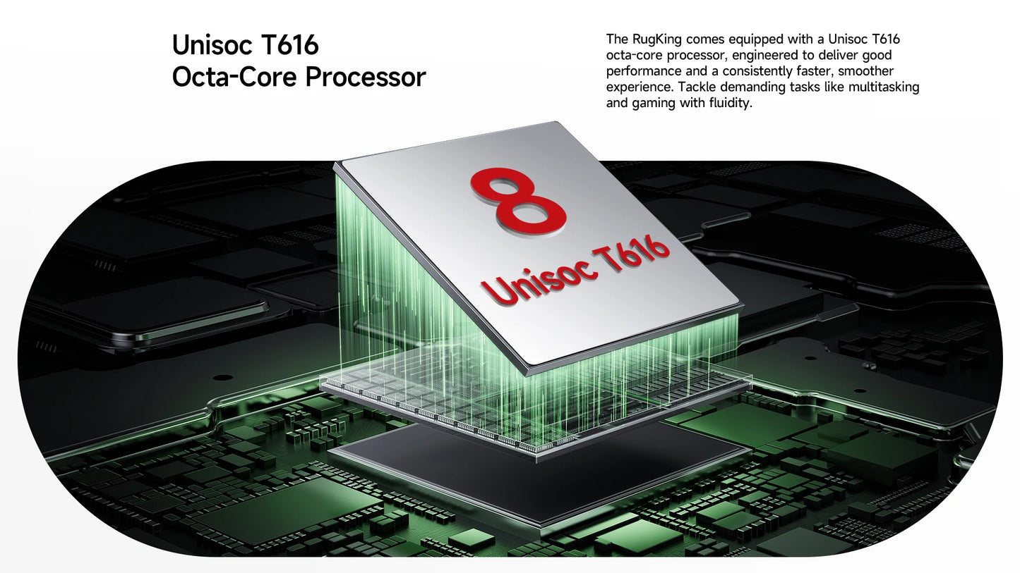 【Estreno mundial】Ulefone RugKing 4G Teléfono resistente Android 15 Hasta 16GB+256GB Smartphone resistente al agua 9600mAh NFC Versión global