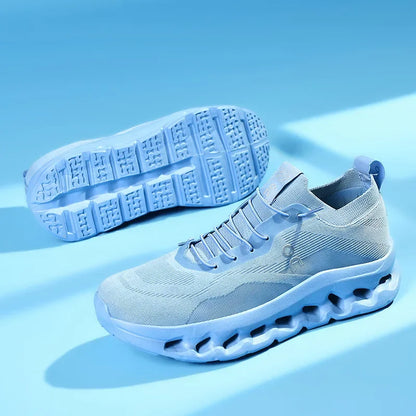 Zapatillas deportivas informales retro de moda para papá con absorción de impactos, parte superior sintética transpirable y suela de goma.