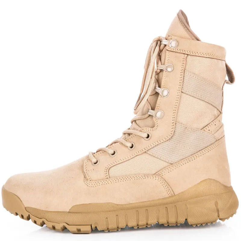 Botas altas de combate para hombre, ligeras, de lona, transpirables, para entrenamiento en la jungla, botas tácticas para senderismo en el desierto, hasta el tobillo
