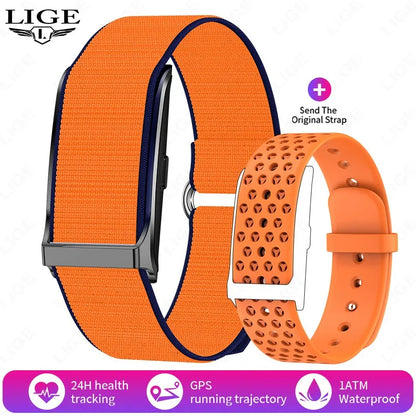 LIGE - Pulsera inteligente sin pantalla para hombre y mujer, con monitor de ritmo cardíaco, presión arterial, sueño, podómetro, rastreador de actividad física, 2025
